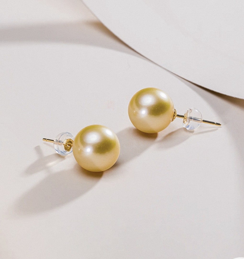 【可乐优选】通体18k金10-11mm南洋金珍珠耳钉,珠宝/钻石/翡翠,耳饰,淘宝优惠券,粉丝福利购,淘宝优惠卷