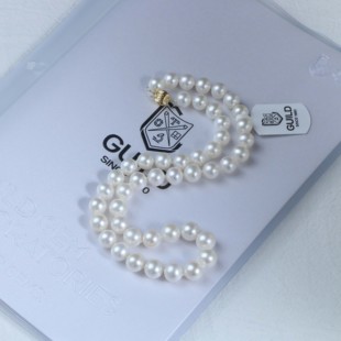 五星大证 吉尔德 X505 9.3mm天然珍珠项链 14k金8.3