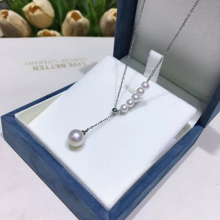 【可乐优选】【人鱼泪】s925银8-9mm淡水极光无核Y字项链