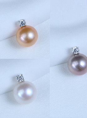 925银11-12mm淡水正圆极光珍珠戴妃款吊坠（三选1）X432+433+434