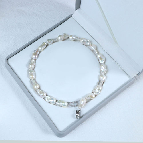 【可乐优选】925银12-26mm巴洛克项链