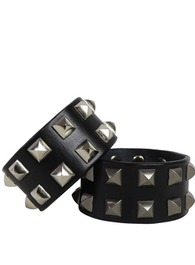 Studded 暗黑朋克风手腕带真皮铆钉手环摇滚乐队头层牛皮轻奢手镯