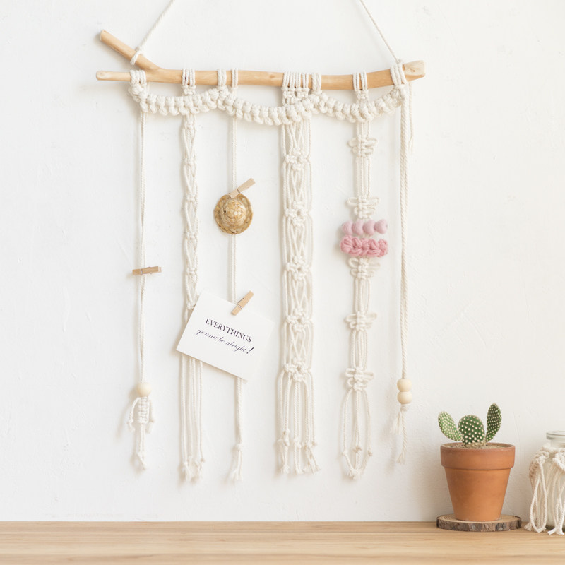手工发饰收纳挂毯diy材料包ins风北欧壁挂式照片整理神器背景墙面