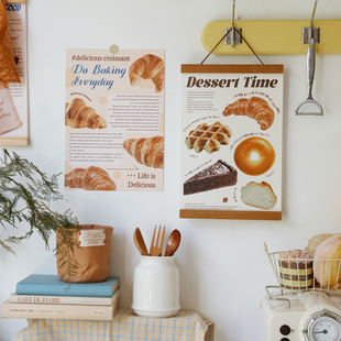 ins风烘焙店装饰挂画海报蛋糕面包店贴画创意磁吸画夹氛围布置