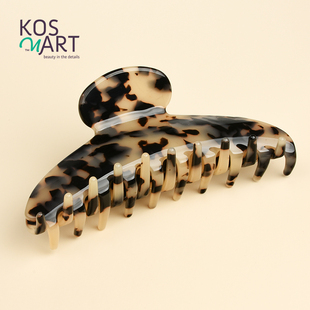 法国头饰醋酸发夹后脑勺洗澡超大号豹纹亚历山大同款 大号抓夹12cm