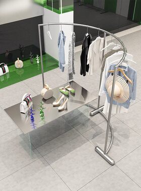 服装店展示架弧形落地式中岛架