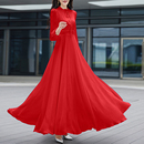 真丝桑蚕丝连衣裙收腰显瘦沙滩度假大摆长裙 高端时尚 2025夏季 新款