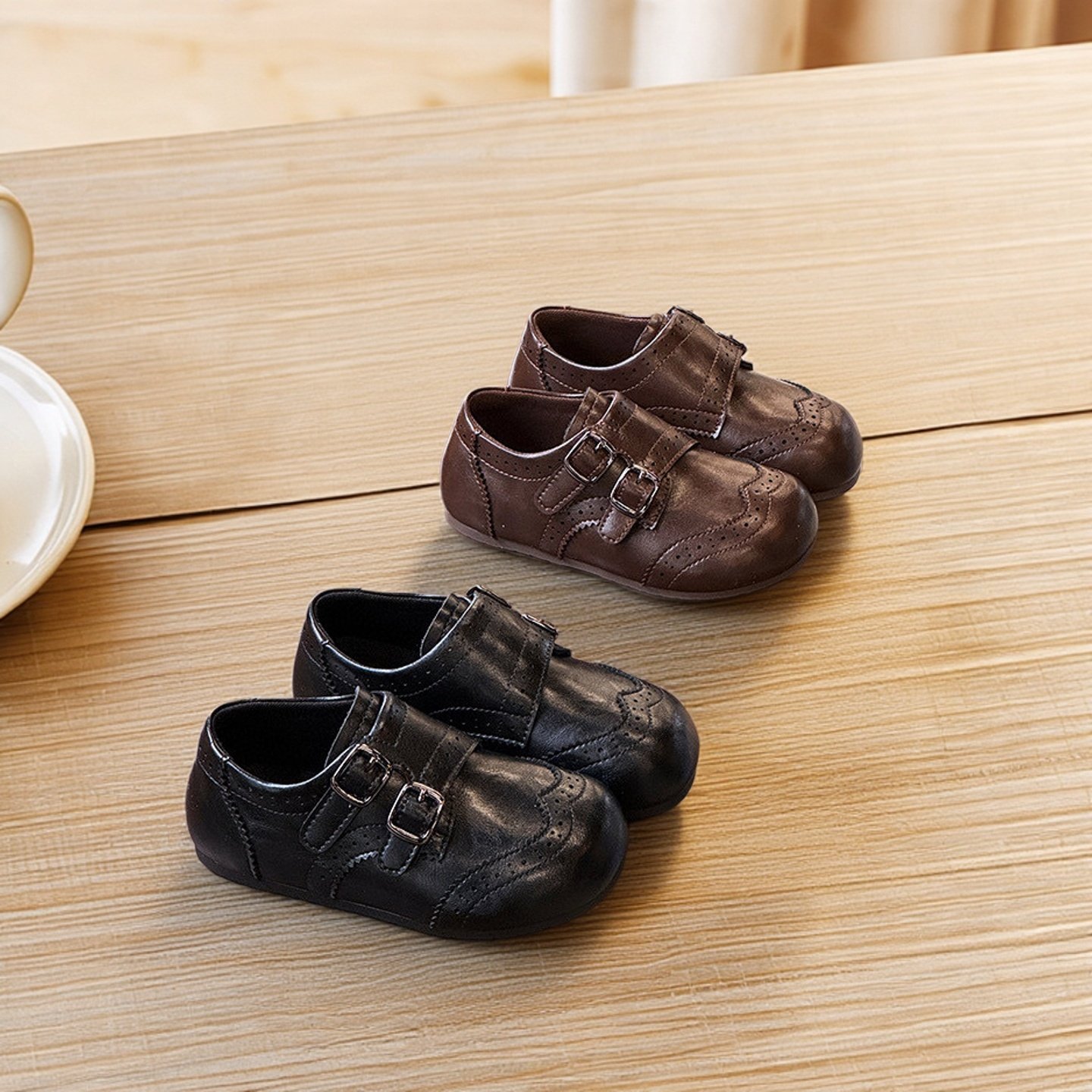 儿童皮鞋真皮复古宝宝勃肯鞋软底