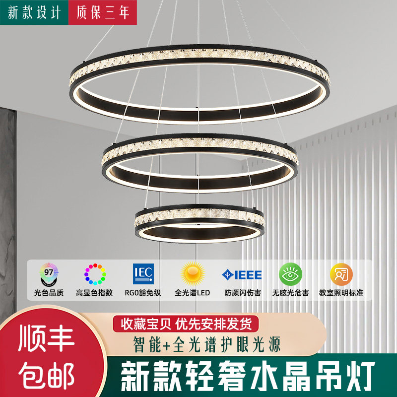 复式楼大吊灯客厅灯别墅楼中空灯具楼中楼挑空挑高loft公寓楼梯灯