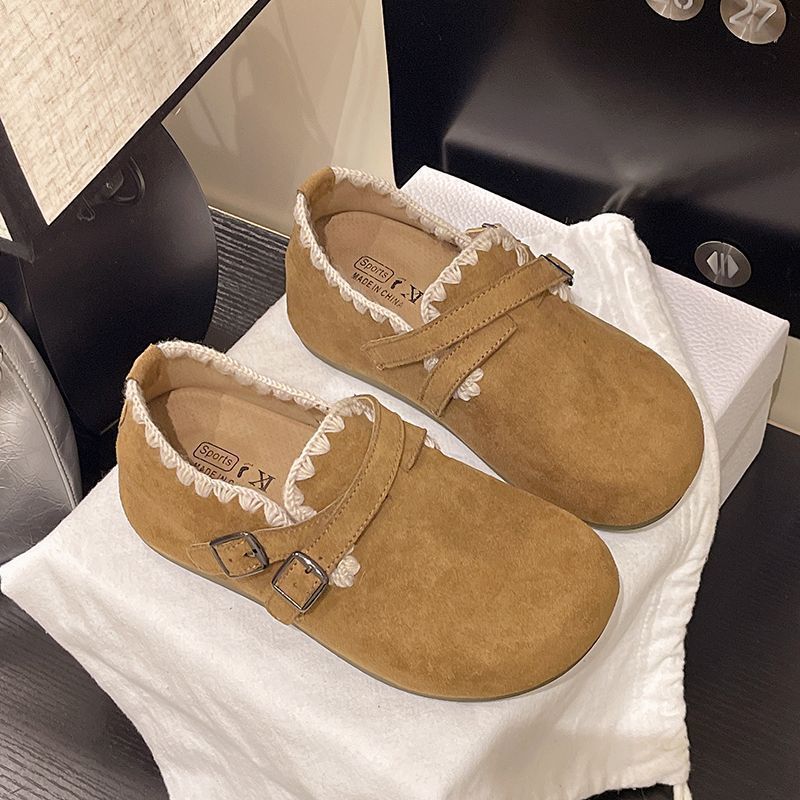 外贸全包勃肯鞋女内增高5cm单鞋女2025新款秋季一脚蹬懒人豆豆鞋