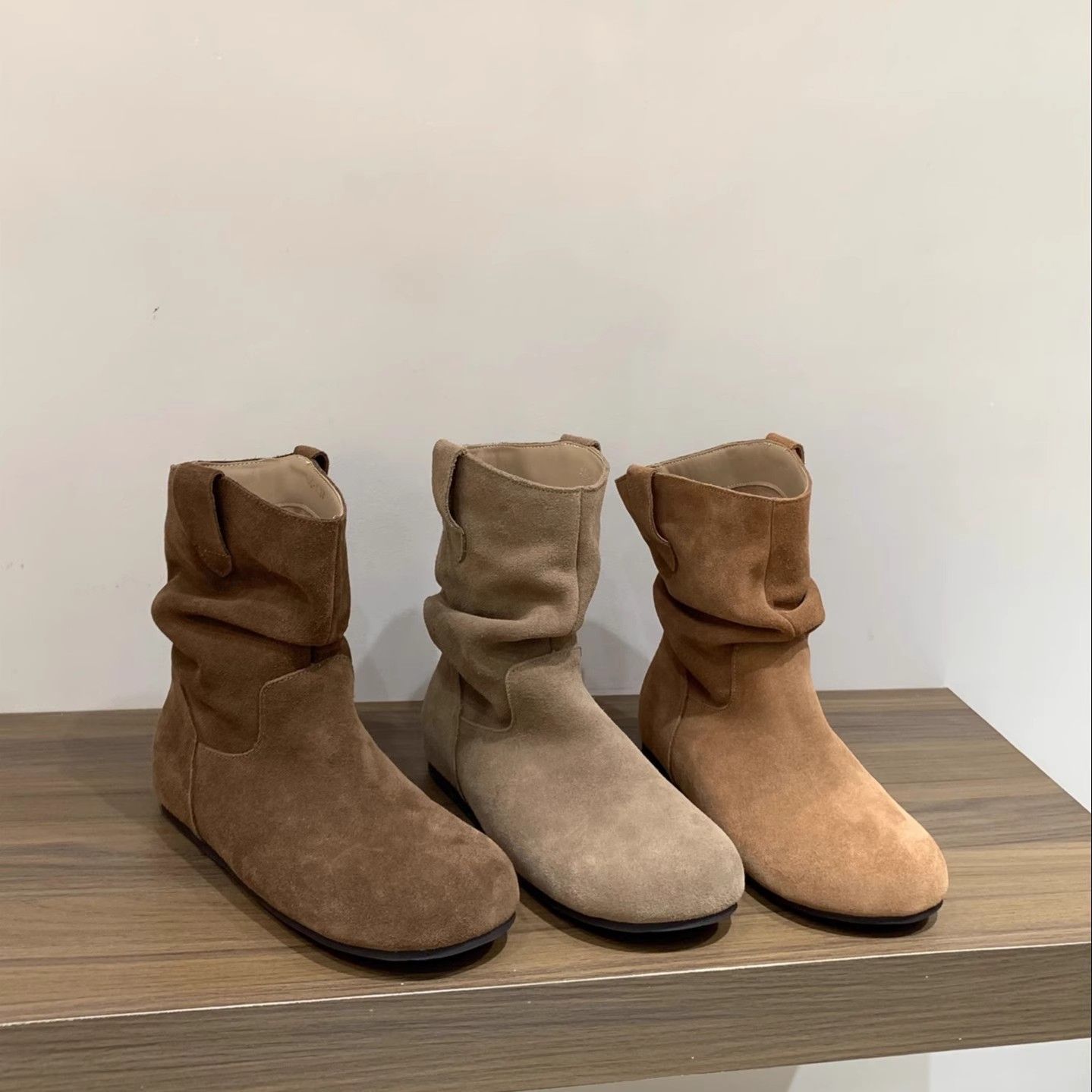 内增高勃肯靴女靴子2025秋冬季堆堆靴中筒马丁靴显瘦棕色短靴