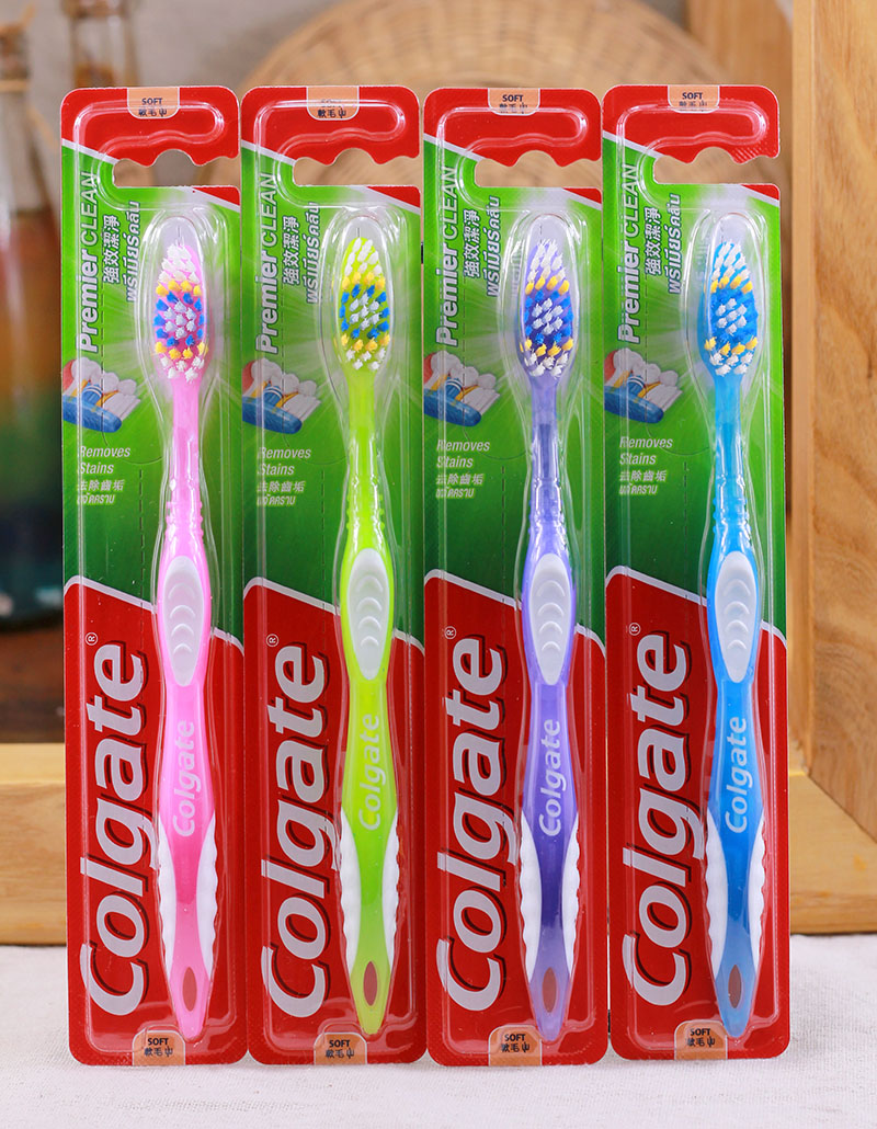 港货进口高露洁Colgate强效洁净牙刷软毛环型刷毛有效去除齿垢