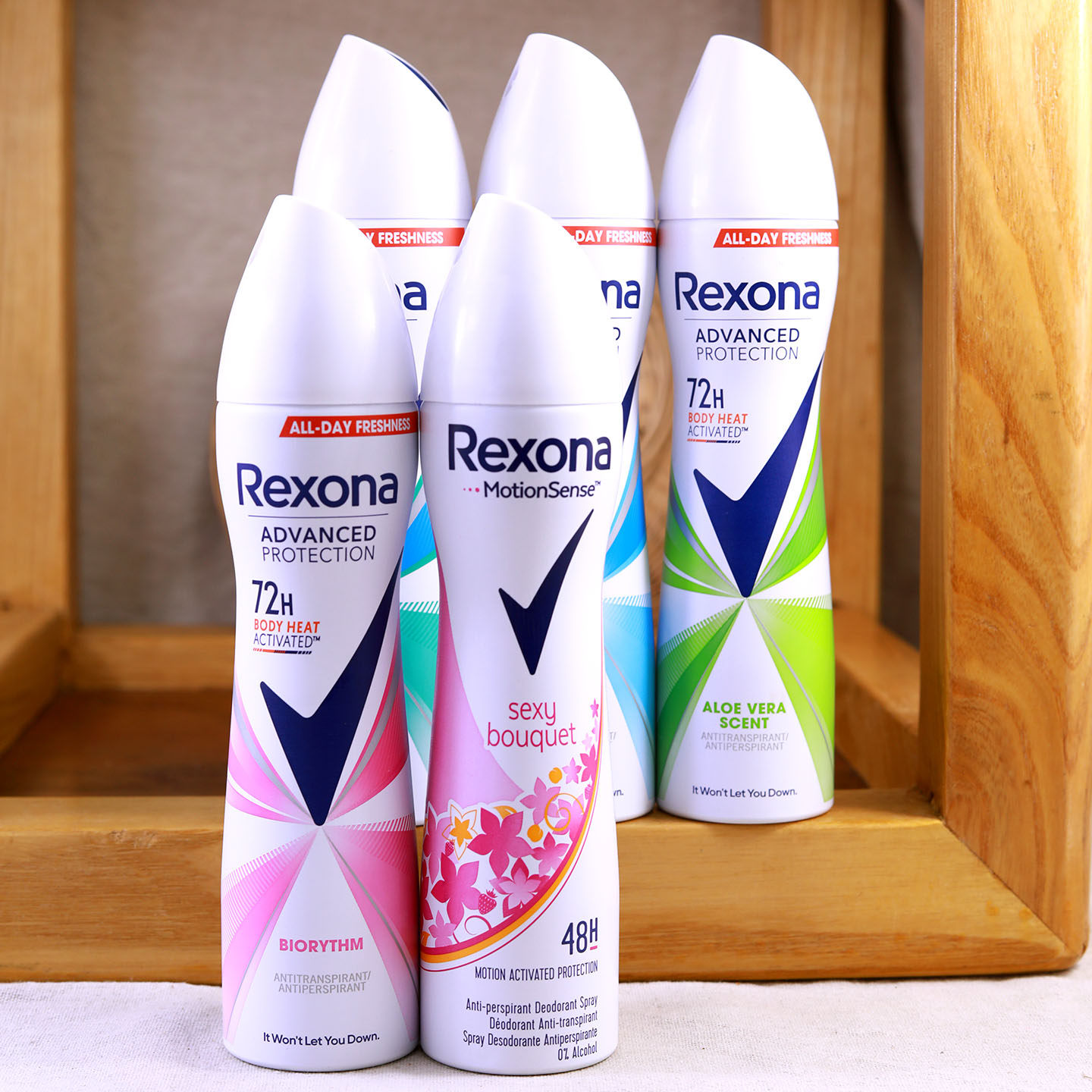 Rexona蕊娜舒耐女士香体止汗喷雾清新持久200ml无印痕进口2支装