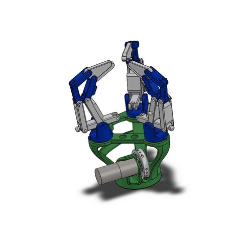 欠驱动苹果采摘末端执行器设计及运动仿真采摘机械手三维二维说明