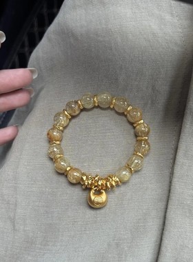 小胖福发晶手链复古新中式精致时尚百搭小众设计轻奢招财运转手链