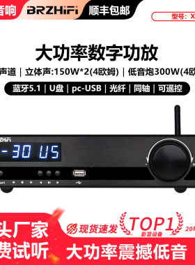伟良音响BRZHIFI大功率数字功放机X21重低音2.1声道发烧级蓝牙5.1
