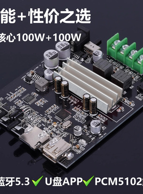 伟良PDV10功放机成品板5.3蓝牙U盘解码无损播放器家用桌面200W