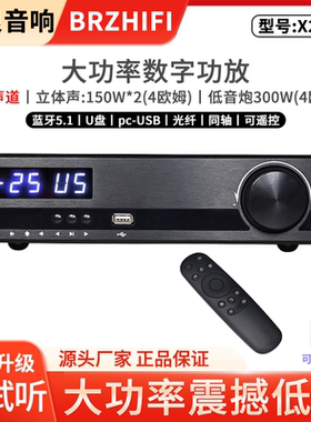 伟良音响BRZHIFI大功率数字功放机X21重低音2.1声道发烧级蓝牙5.1