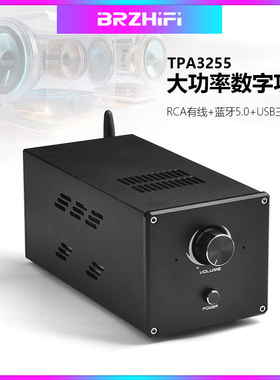 清风 BRZHIFI TPA3255蓝牙5.0大功率发烧立式数字功放机 300WX2