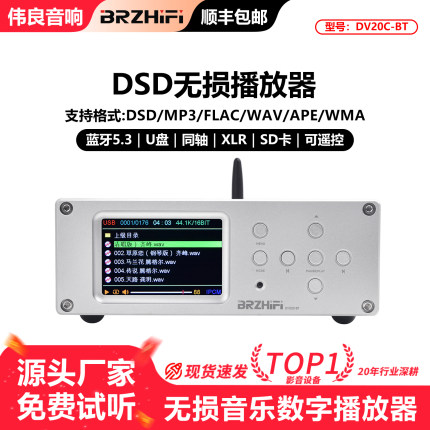伟良音响BRZHIFI数字播放器DV20C-BT蓝牙5.3双ES9038解码DSD母带