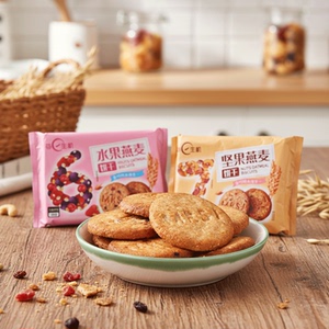 每日生机水果燕麦苏打饼干300g坚果燕麦饼麦麸谷物粗粮解馋小零食