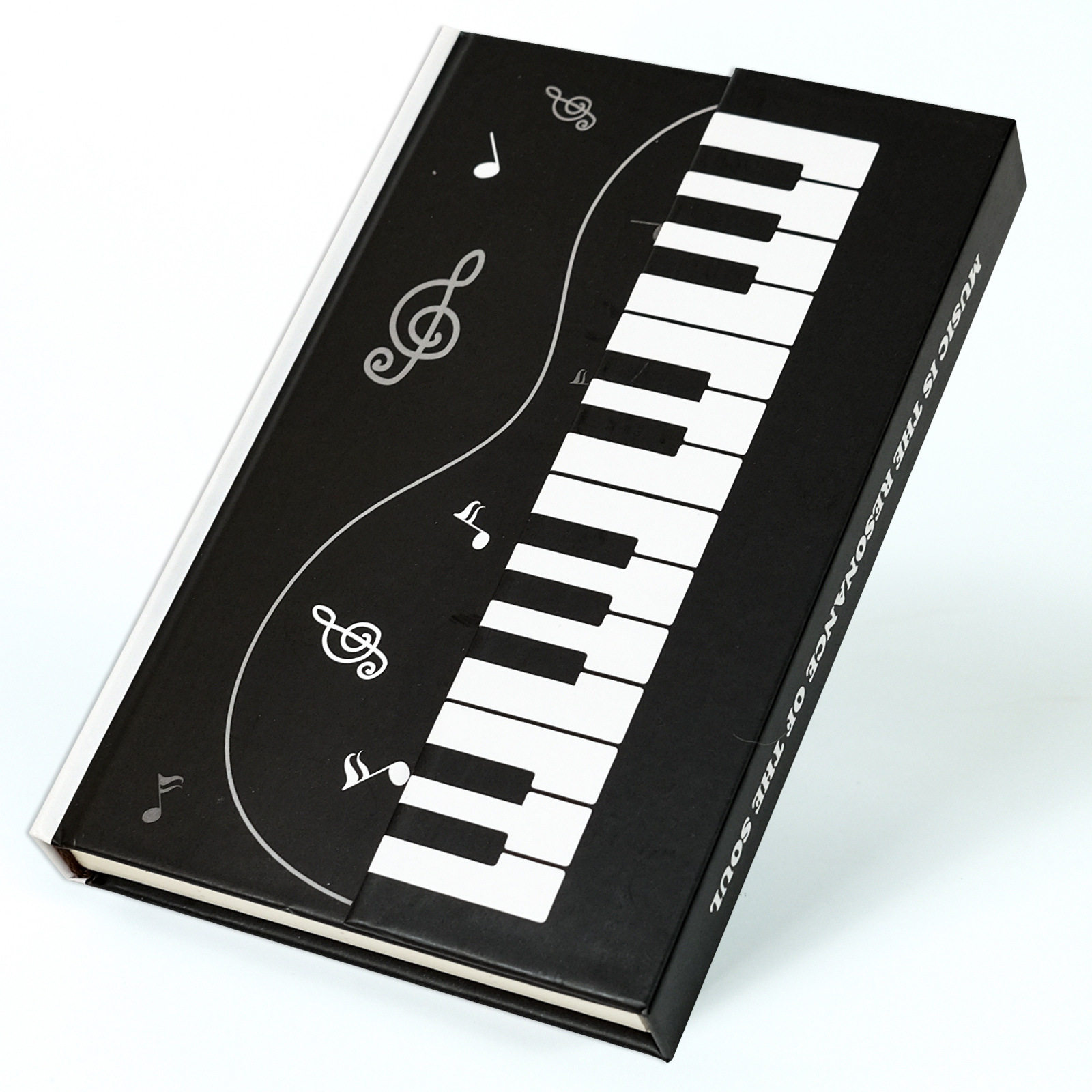 新款创意黑白钢琴硬壳封面笔记本高颜值本册学习日记本手账手册