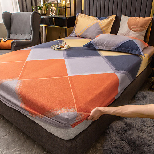 加厚纯棉磨毛防滑全包床垫保护套