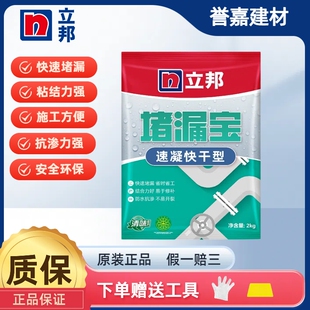 立邦堵漏王水泥地面修补卫生间防水不漏补漏胶泥速凝型水不堵漏宝
