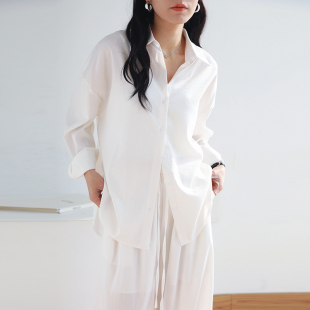 实拍老钱风亚麻衬衫白色套装女夏慵懒宽松棉麻防晒衣休闲裤两件套