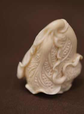 30加珠光宝饰猛犸象牙手工雕刻白菜吊坠谐音百财坠子精雕礼物收藏