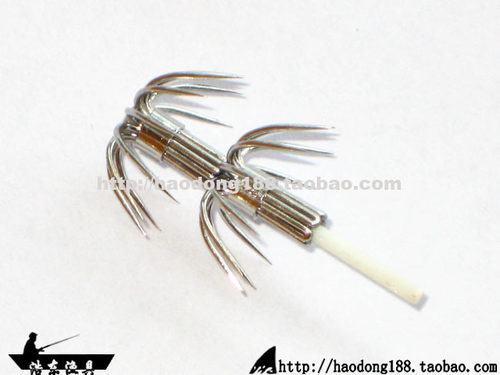 3.5寸木虾鱿鱼钩鱼钩伞钩木虾钩背钩渔具配件路亚DIY