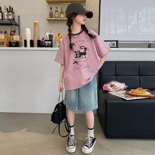 kiss女童短袖 新款 英国Next 2025夏季 t恤 洋气中大童装 宽松纯棉短袖