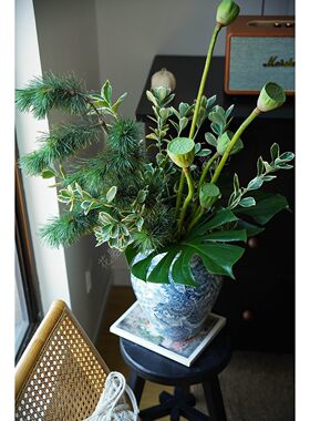 中式绿植莲蓬混搭国风花束