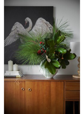 花曌 新鲜采摘广玉兰马尾松红豆组合花艺鲜花水养真花家居瓶插花