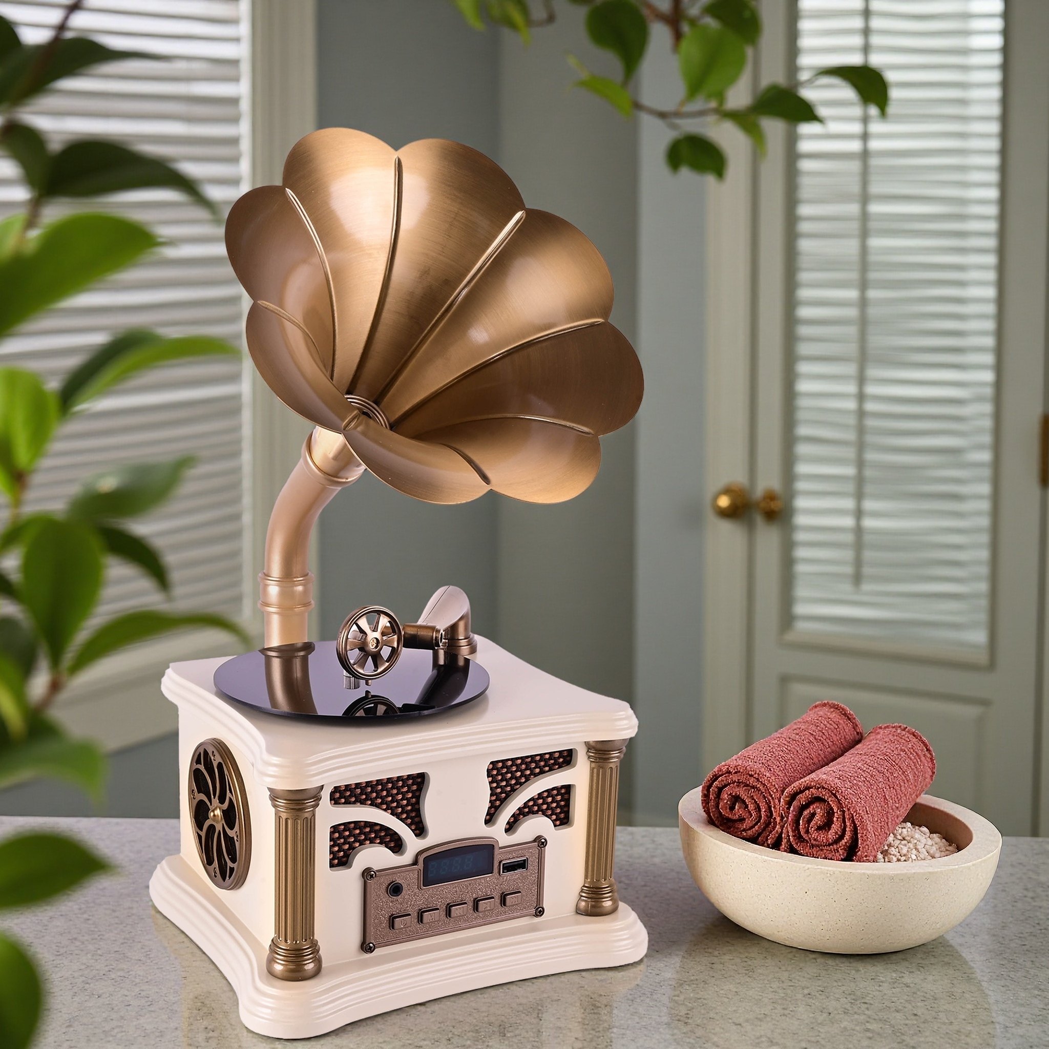 今墨老式迷你留声机蓝牙电脑音响高级摆件M6