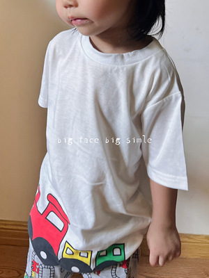 小火车夏季7分裤短袖棉家居套装 100-130