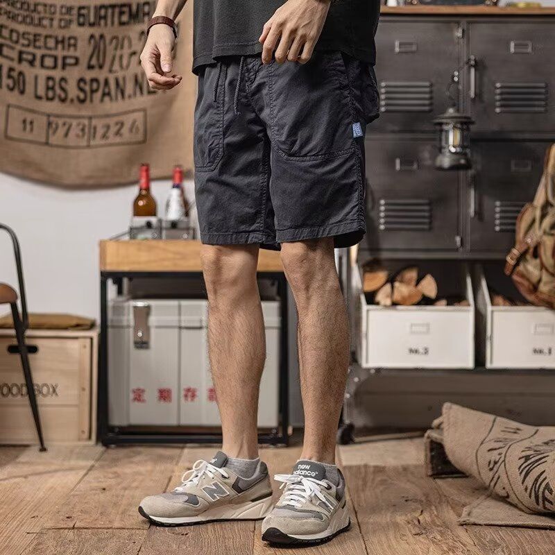 夏季薄款工装风短裤男士潮牌宽松五分裤宽松休闲口袋拉链外穿中裤