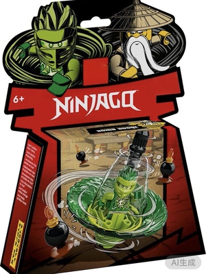 兼容乐高超炫战斗陀螺三色陀螺幻影忍者旋转术建构积木玩具套装