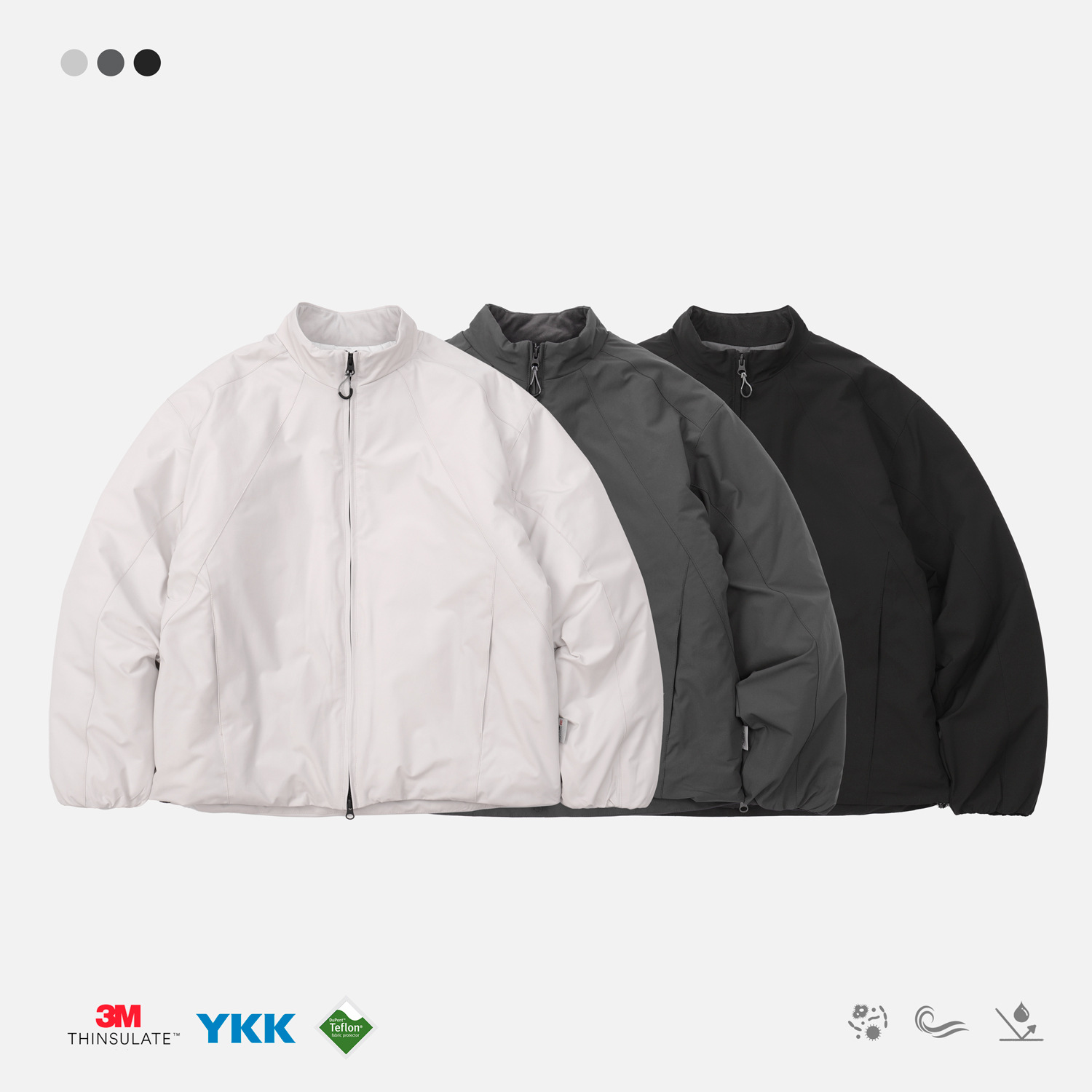 秋冬3M新雪丽面料立领棉服外套男