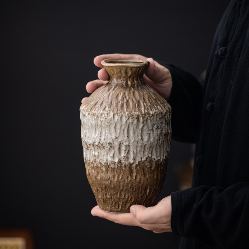 无孔粗陶复古窑变陶瓷花瓶客厅桌面摆件插花干花民宿装饰水培花器,家居饰品,花瓶,淘宝优惠券,粉丝福利购,淘宝优惠卷