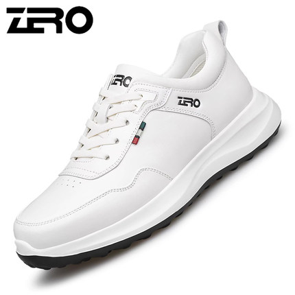 意大利零度春秋季新款简约百搭小白鞋软面真皮运动休闲鞋轻便男鞋