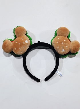 米奇米老鼠Mickey儿童女生可爱卡通汉堡毛绒发箍发卡发带头饰礼物