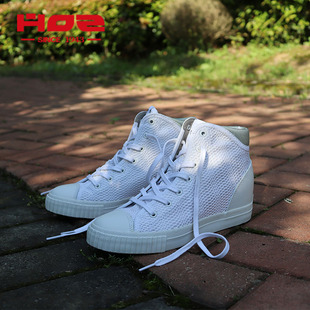 HOZ后街女鞋高帮隐形内增高夏季新款网面鞋透气韩版休闲鞋小个子
