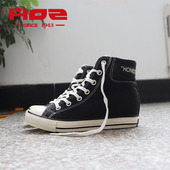 高帮帆布鞋 休闲鞋 女新款 韩版 子学院风 百搭板鞋 HOZ后街内增高女鞋