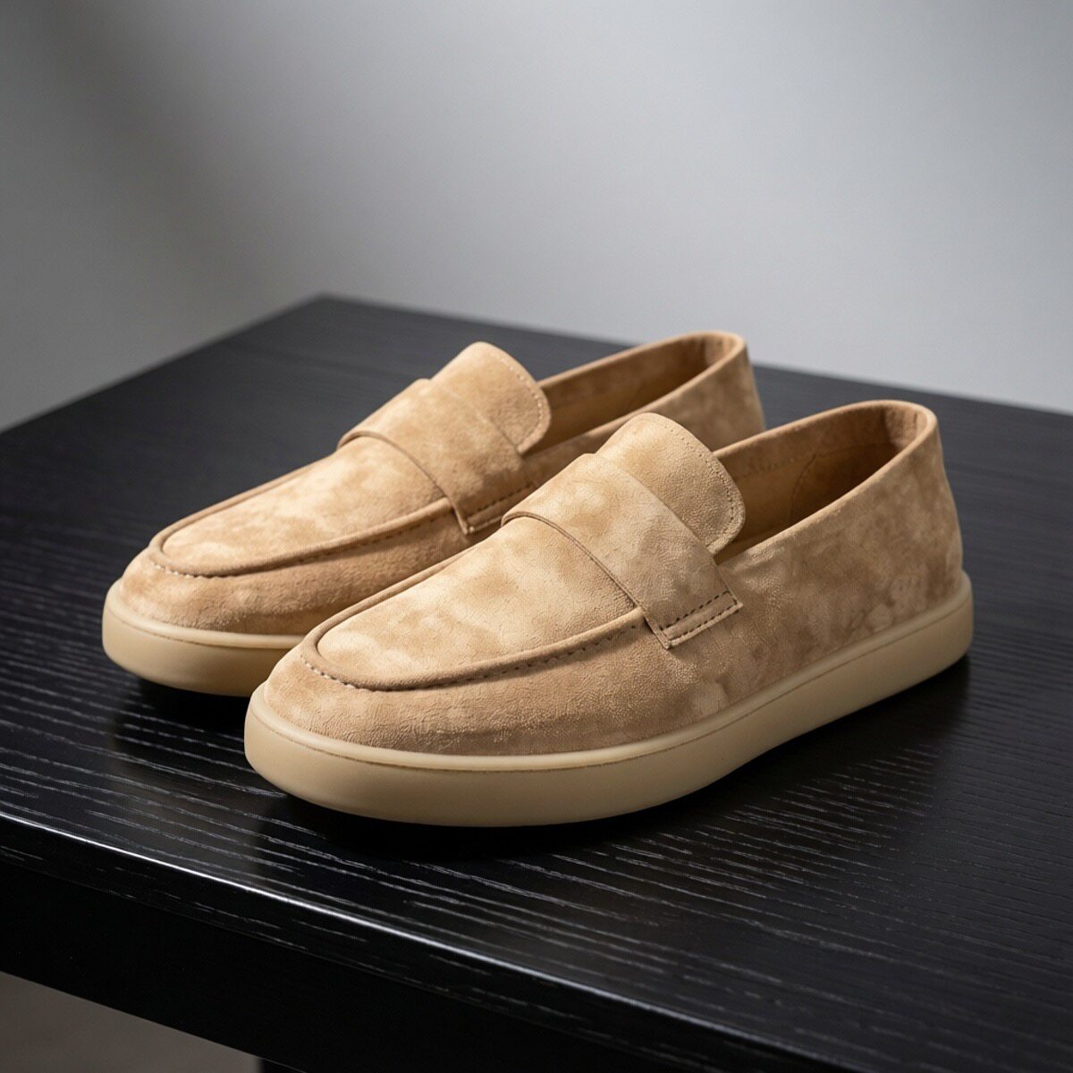 超软简约风真皮乐福鞋2026新款男鞋一脚蹬懒人鞋休闲轻便牛绒皮鞋