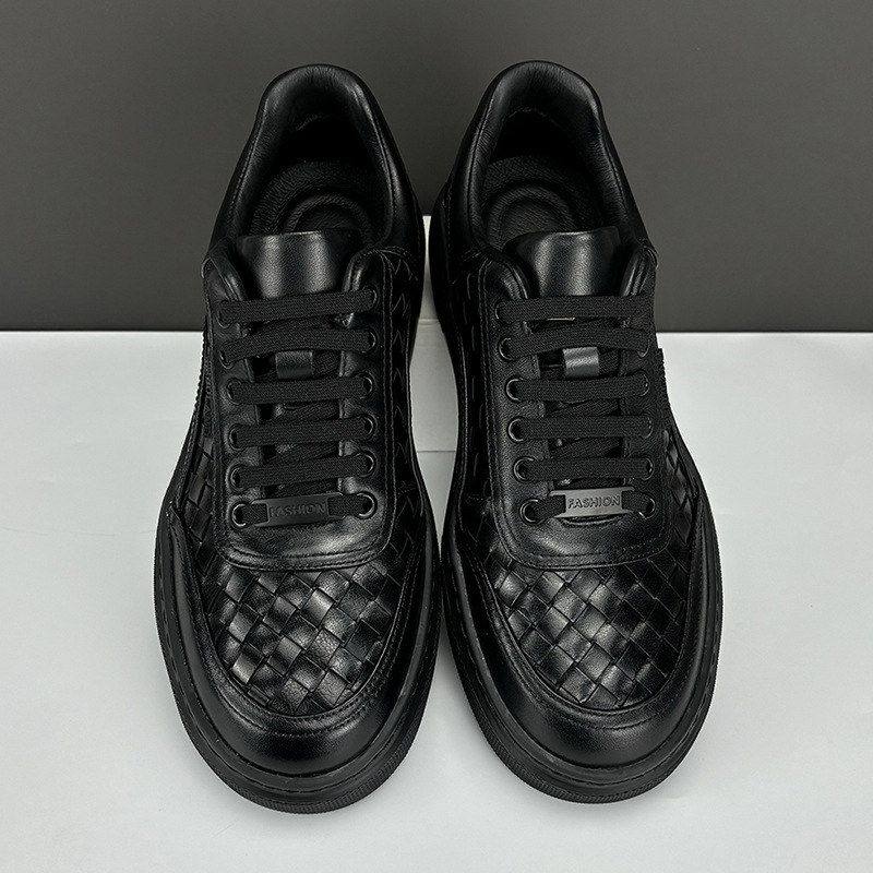 2026春季新款男鞋真皮编织增高厚底男士运动休闲皮鞋潮流百搭板鞋,运动鞋new,运动休闲鞋,淘宝优惠券,粉丝福利购,淘宝优惠卷