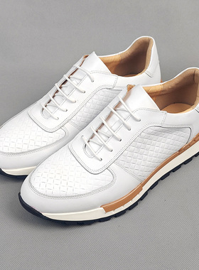 外贸跨境大码鞋子新款男士皮鞋头层牛皮日常户外休闲鞋透气运动鞋