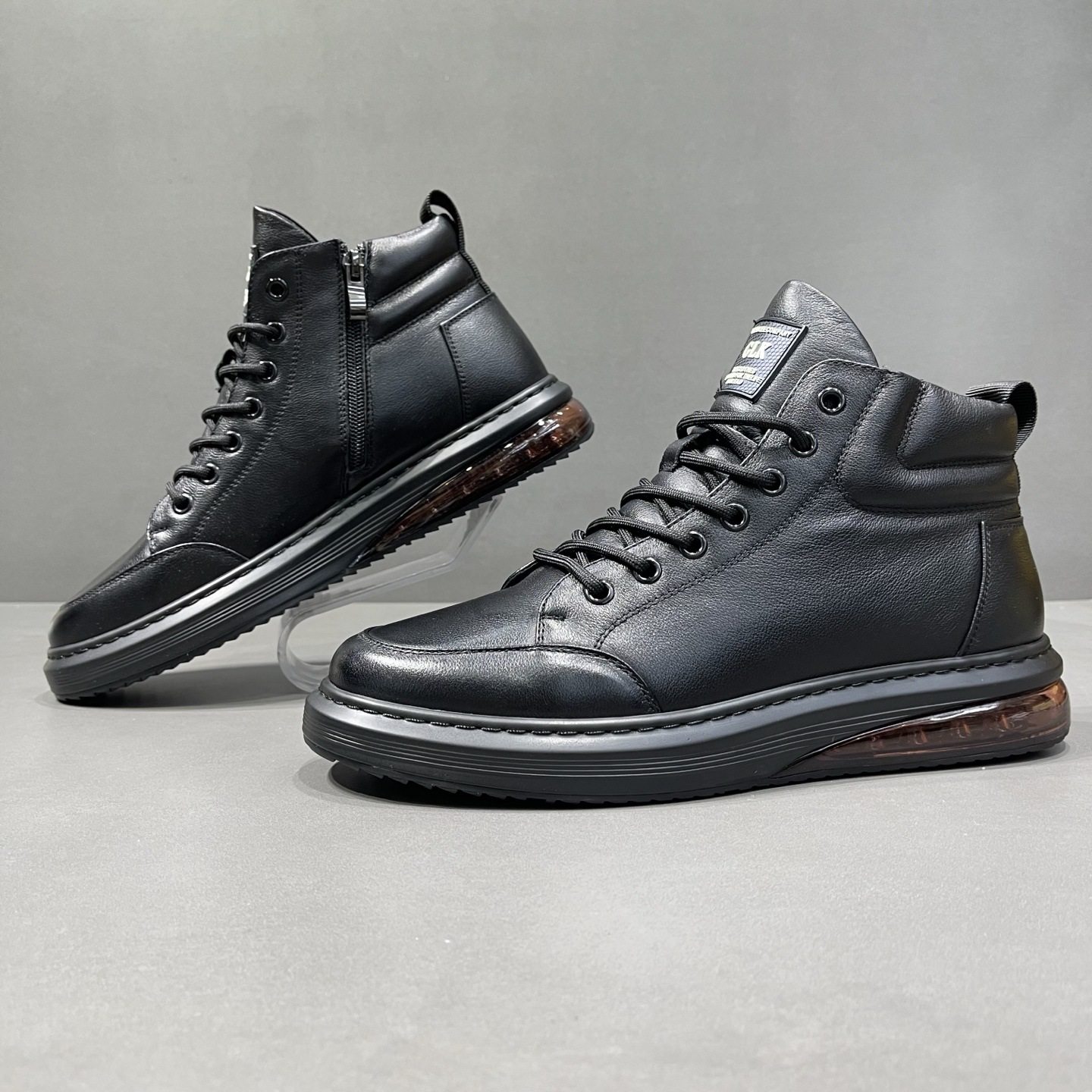 男鞋冬季加绒板鞋真皮高帮马丁短靴子男气垫底韩版百搭休闲皮鞋潮,流行男鞋,休闲板鞋,淘宝优惠券,粉丝福利购,淘宝优惠卷
