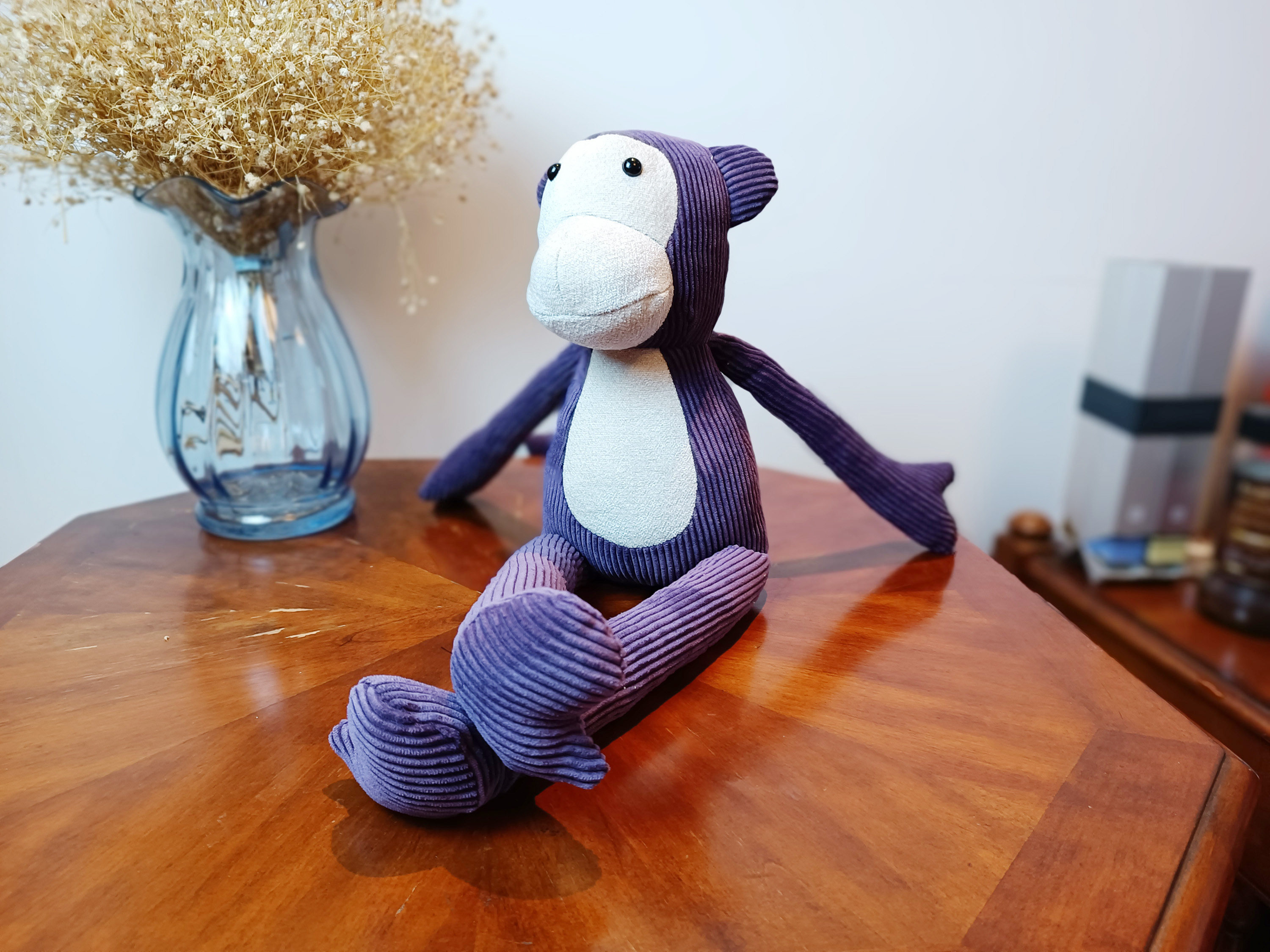 [인형 그림] 수제 직물 작은 원숭이 그림 인형 종이 패턴 수제 DIY 직물 인형 만들기