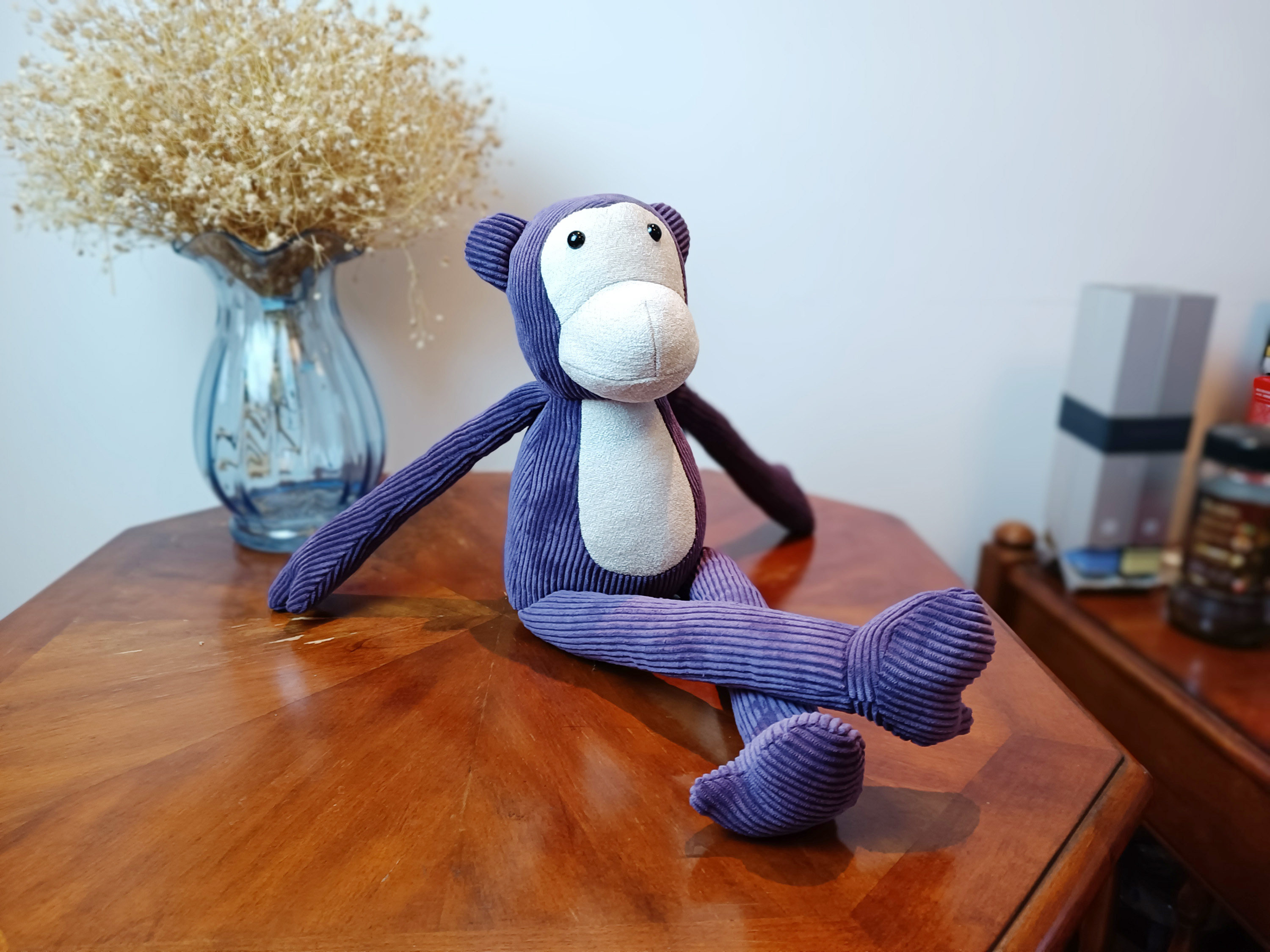 [인형 그림] 수제 직물 작은 원숭이 그림 인형 종이 패턴 수제 DIY 직물 인형 만들기